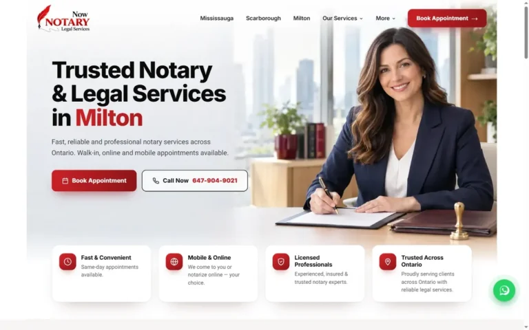 Now Notary: a multi-location notary site built to book appointments website